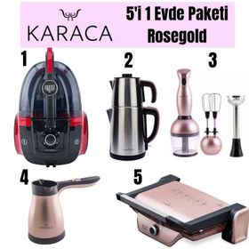 Karaca 5'i 1 Evde Elektrikli Ev Aletleri Rosegold Çeyiz Paketi