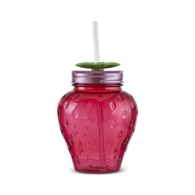 Karaca 750 ML Kırmızı Çilek Transparent Pipetli Su Şişesi