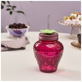Karaca 750 ML Kırmızı Çilek Transparent Pipetli Su Şişesi