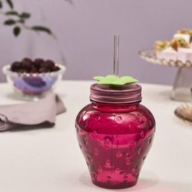 Karaca 750 ML Kırmızı Çilek Transparent Pipetli Su Şişesi