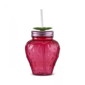 Karaca 750 ML Kırmızı Çilek Transparent Pipetli Su Şişesi