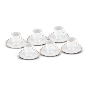 Karaca 85 ml Alin 6 Kişilik Beyaz Kahve Fincan Takımı