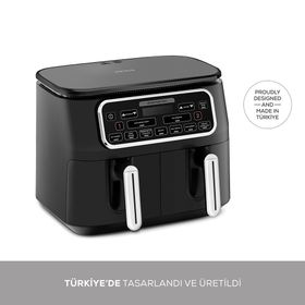 Karaca Air Pro Cook Duo Ev Yemeği XXXL 4+4 lt Black Chrome Airfryer