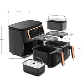 Karaca Air Pro Cook Duo Ev Yemeği XXXL 4+4 lt Black Copper Airfryer