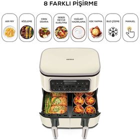 Karaca Aır Pro Cook Duo Köz XXXL 4+4 lt Iconic Beige Airfryer