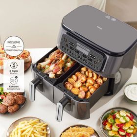 Karaca Air Pro Cook Duo Köz XXXL 4+4 lt Space Gray Airfryer