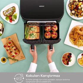 Karaca Air Pro Cook Duo Köz XXXL 4+4 lt Space Gray Airfryer
