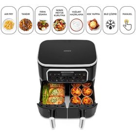 Karaca Air Pro Cook Duo Tandır XXXL 4+4 lt Black Silver Airfryer