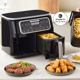 Karaca Air Pro Cook Duo Tandır XXXL 4+4 lt Black Silver Airfryer