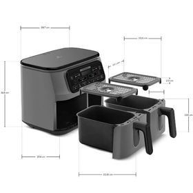 Karaca Air Pro Cook Duo Tandır XXXL 4+4 lt Space Gray Black Airfryer