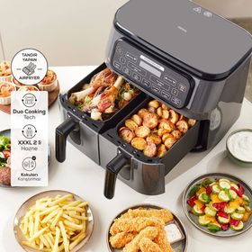 Karaca Air Pro Cook Duo Tandır XXXL 4+4 lt Space Gray Black Airfryer