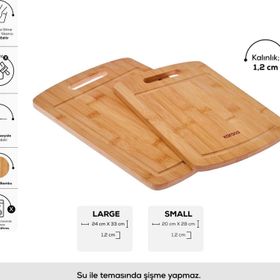 Karaca Alin 2'li Bambu 28/33 cm Kesme Tahtası