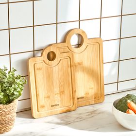 Karaca Alis Bamboo 2'li 28-33 cm Kahverengi Pro Kesme Tahtası