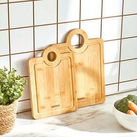 Karaca Alis Bamboo 2'li 28-33 cm Kahverengi Pro Kesme Tahtası