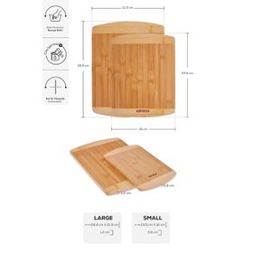 Karaca Alya 2'li 23-29 cm Kahverengi Bambu Kesme Tahtası