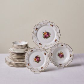 Karaca Antique 24 Parça 6 Kişilik Beyaz Porselen Yemek Takımı