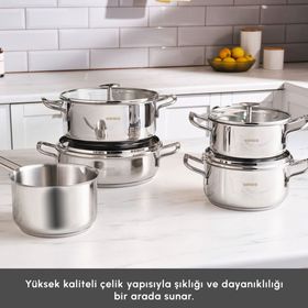 Karaca Aris Indüksiyon Tabanlı 9 Parça Çelik Tencere Seti