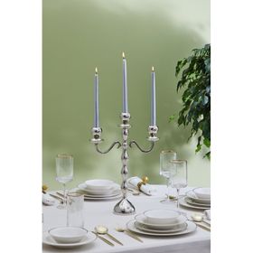 Karaca Arlen 3'lü Silver 38x29 cm Şamdan