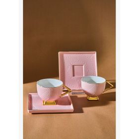 Karaca Art Deco 80 ml Pembe 2 Kişilik Kahve Fincan Takımı