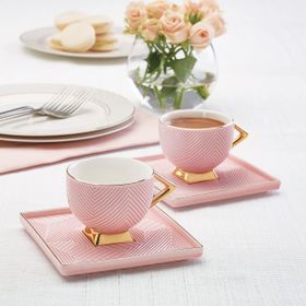 Karaca Art Deco 80 ml Pembe 2 Kişilik Kahve Fincan Takımı