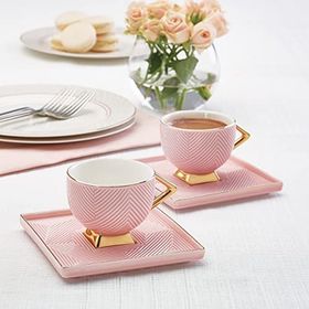 Karaca Art Deco Pembe 2 Kişilik 90 ml Kahve Fincanı Takımı