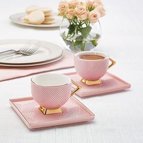 Karaca Art Deco Pembe 2 Kişilik 90 ml Kahve Fincanı Takımı