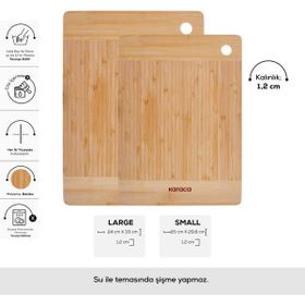 Karaca Asel 2'li 30-33 cm Kahverengi Kesme Tahtası