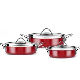 Karaca Ateş Bordo Emaye 6 Parça Omlet Seti