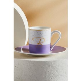 Karaca B Harfli Tek Kişilik 100 ml Porselen Kahve Fincanı