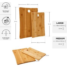 Karaca Bambu 2'li 30-35 cm Kesme Tahtası
