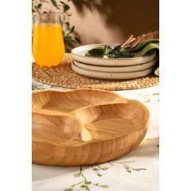 Karaca Bambu Lara 3 Bölmeli Yuvarlak Sunumluk