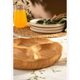 Karaca Bambu Lara 3 Bölmeli Yuvarlak Sunumluk