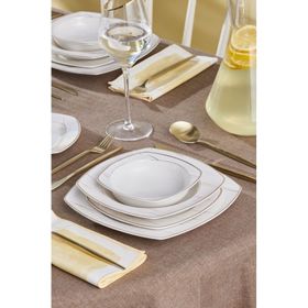 Karaca Batik Fine Cream 60 Parça 12 Kişilik Porselen Kare Yemek Takımı