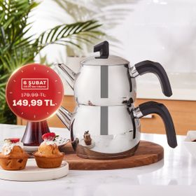 Karaca Belinay Siyah Midi Çaydanlık Takımı