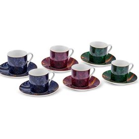 Karaca Beril 6 Kişilik 80 ml Renkli Kahve Fincanı