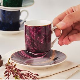 Karaca Beril 6 Kişilik 80 ml Renkli Kahve Fincanı