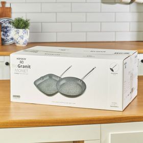 Karaca Biogranit Monet 2 Parça Siyah Tava Grill Set