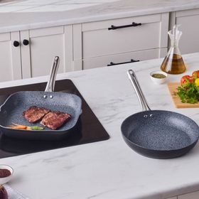 Karaca Biogranit Monet 2 Parça Siyah Tava Grill Set
