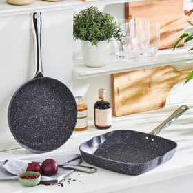 Karaca Biogranit Navy Stone Tava ve Grill Tava Seti