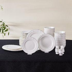 Karaca Bone Collection Tobias Platin 56 Parça 12 Kişilik Yemek Takımı