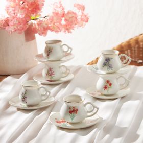Karaca Botanik 6 Kişilik 80 ml Kahve Fincan Takımı