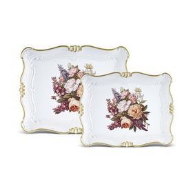 Karaca Buket 42 cm 2'li Dikdörtgen Tepsi