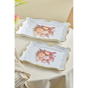 Karaca Buket 42 cm 2'li Dikdörtgen Tepsi