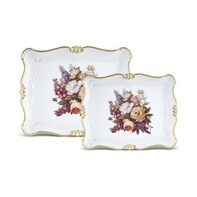 Karaca Buket 42 cm 2'li Dikdörtgen Tepsi