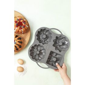 Karaca Cake Pro 4'lü Antrasit Döküm Kek Kalıbı