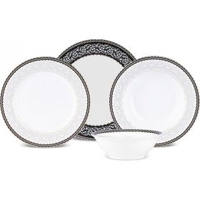 Karaca Caro 24 Parça 6 Kişilik Beyaz Yemek Takımı
