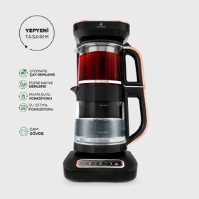 Karaca Çaysever Robotea Pro 4in1 Black Copper Konuşan Cam Çay Makinesi