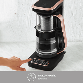 Karaca Çaysever Robotea Pro Connect 4in1 Rose Gold Cam Çay Makinesi