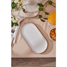 Karaca Chicago Dot Reaktif 30 cm Kayık Tabak