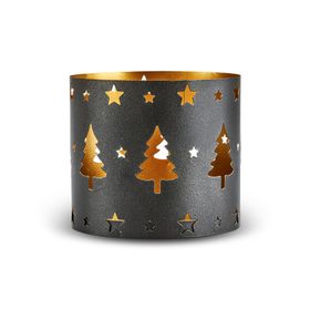 Karaca Clara Çam Ağaçlı 10x10x9 cm Metal Mumluk